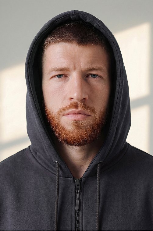 Мужская толстовка на молнии из футера трехнитки Happyfox