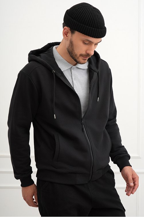 Мужская толстовка на молнии из футера трехнитки Happyfox