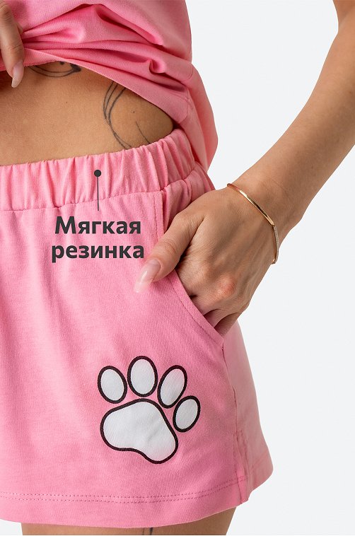 Женская хлопковая пижама с шортами Happy Fox