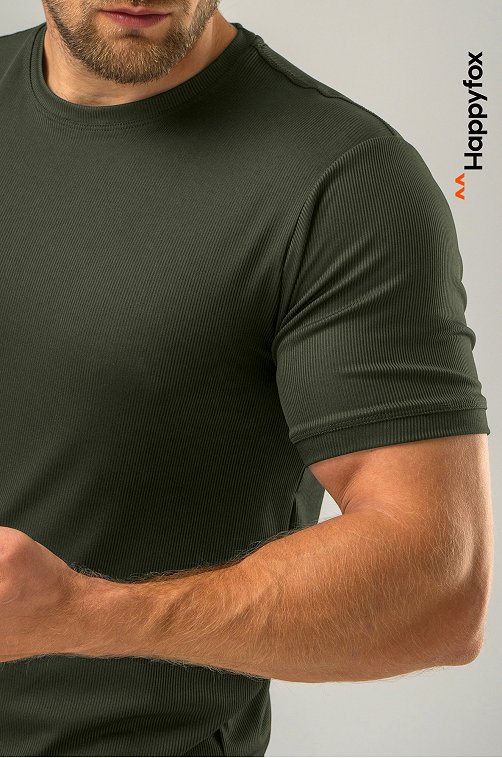 Мужская спортивная футболка в рубчик Happyfox