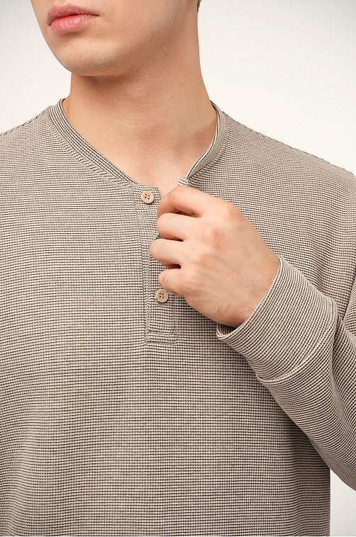 Мужской лонгслив на пуговицах Happyfox