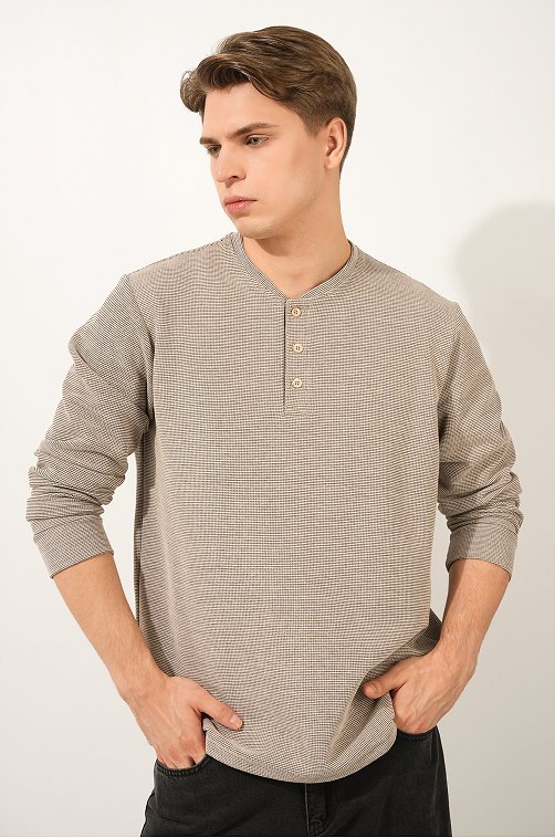 Мужской лонгслив на пуговицах Happyfox