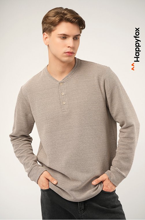 Мужской лонгслив на пуговицах Happyfox