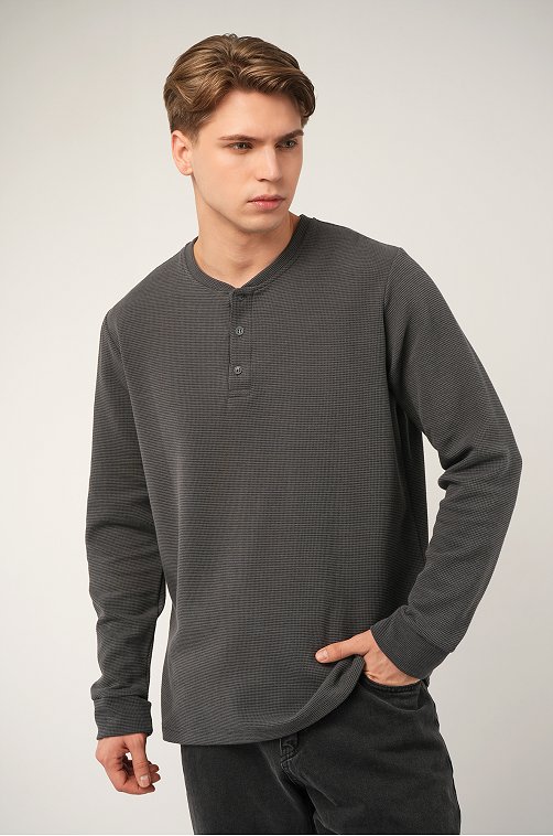 Мужской лонгслив на пуговицах Happyfox