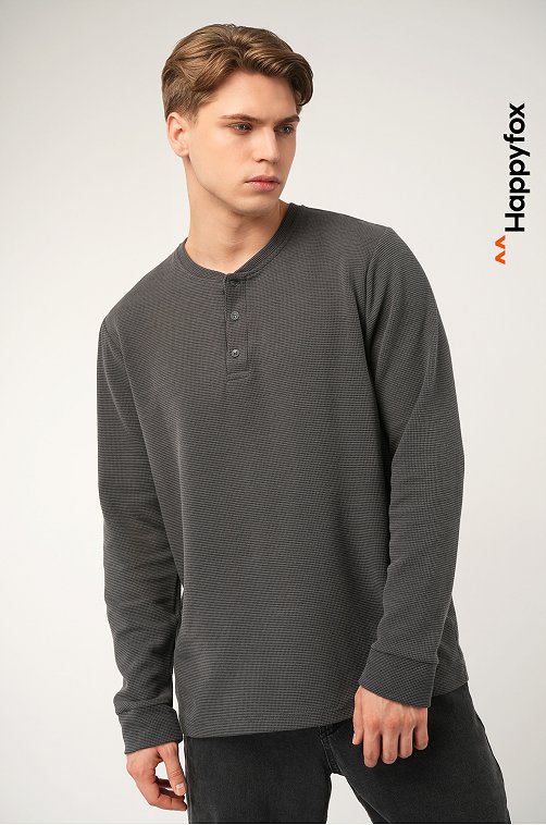 Мужской лонгслив на пуговицах Happyfox
