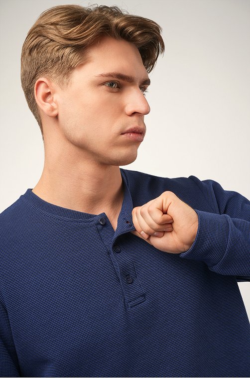 Мужской лонгслив на пуговицах Happyfox