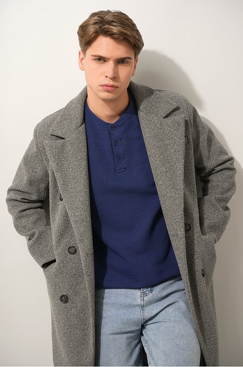 Мужской лонгслив на пуговицах Happyfox