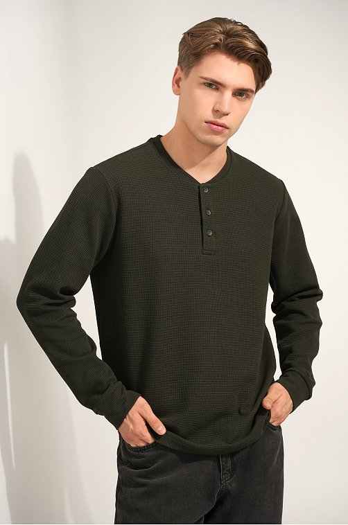 Мужской лонгслив на пуговицах Happyfox