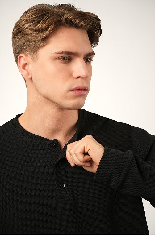 Мужской лонгслив на пуговицах Happyfox