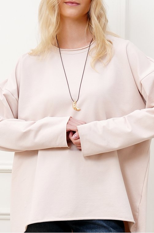 Женский лонгслив оверсайз из футера двухнитки Happyfox