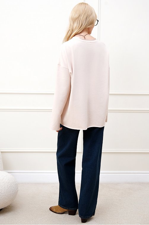 Женский лонгслив оверсайз из футера двухнитки Happyfox