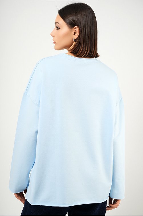 Женский лонгслив оверсайз из футера двухнитки Happyfox