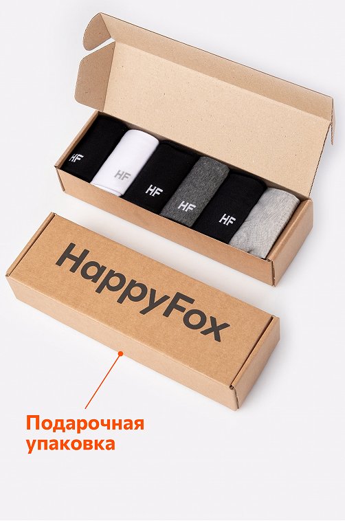 6 пар носков средней высоты в подарочной коробке Happy Fox