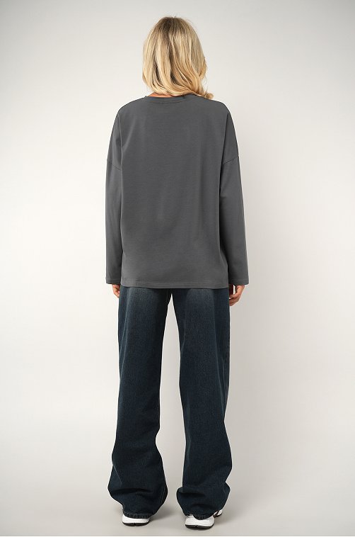 Женский лонгслив оверсайз Happyfox