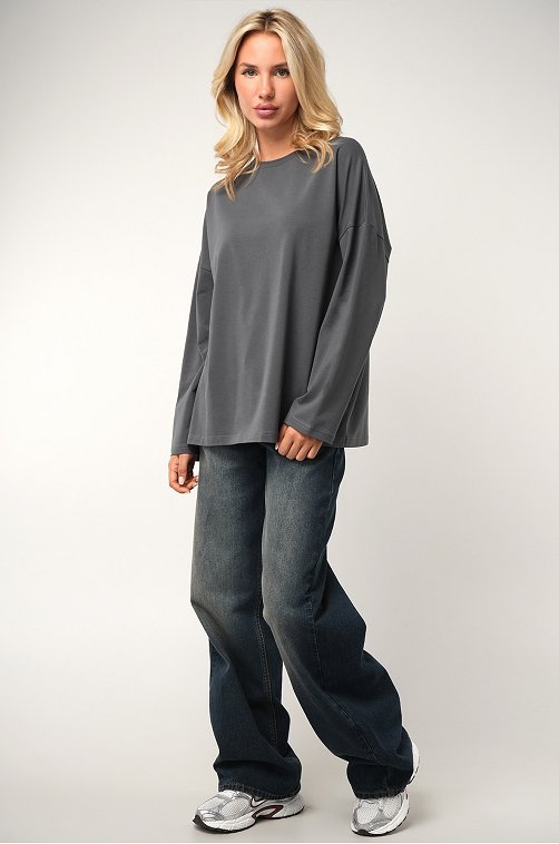 Женский лонгслив оверсайз Happyfox