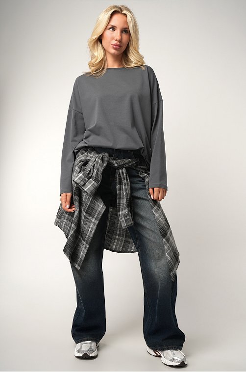 Женский лонгслив оверсайз Happyfox