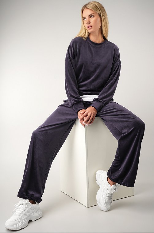 Женский велюровый костюм оверсайз Happyfox