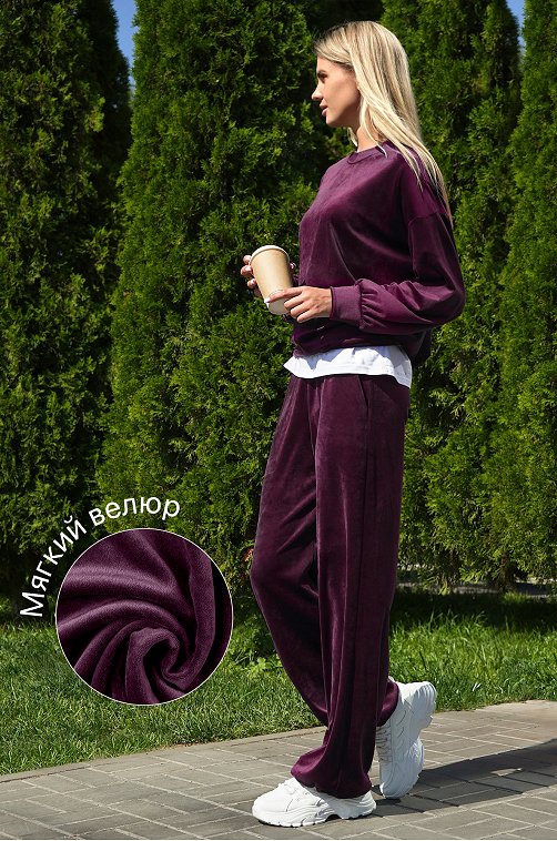 Женский велюровый костюм оверсайз Happyfox