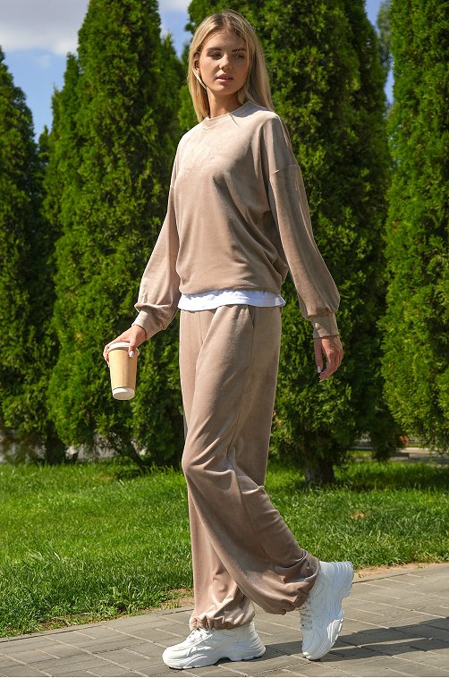 Женский велюровый костюм оверсайз Happyfox