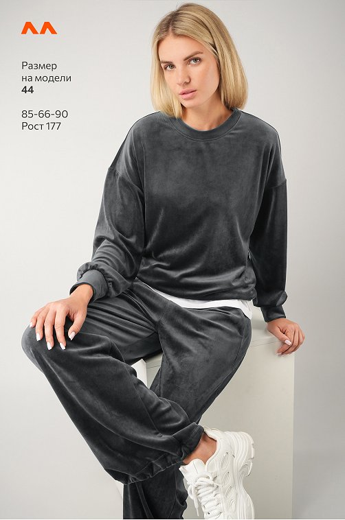 Женский велюровый костюм оверсайз Happyfox