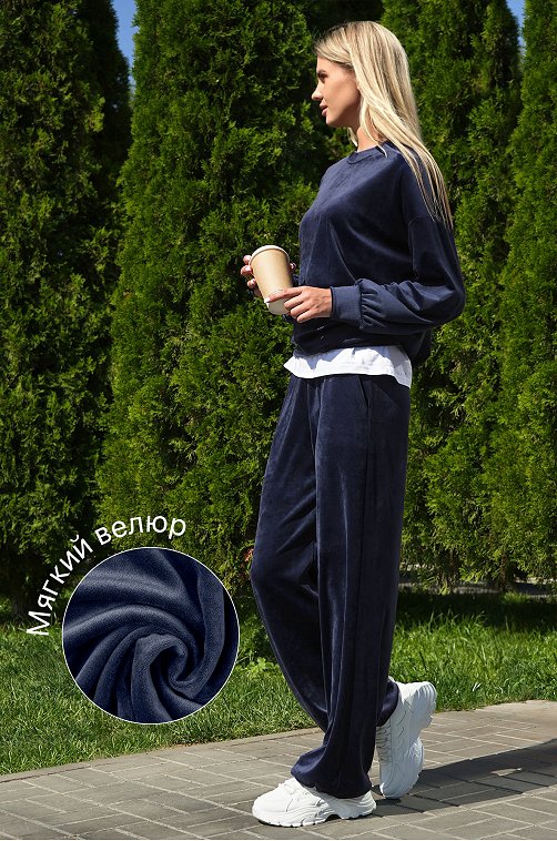 Женский велюровый костюм оверсайз Happyfox