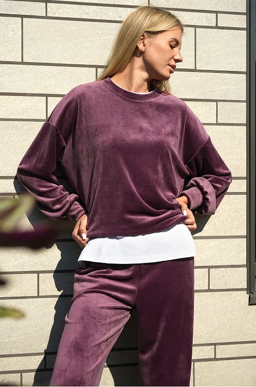 Женский велюровый костюм оверсайз Happyfox