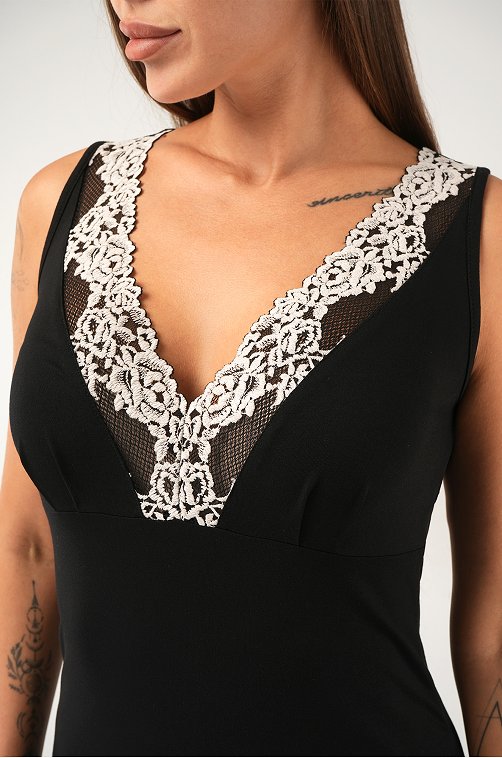 Женская сорочка из вискозы с кружевом Happyfox