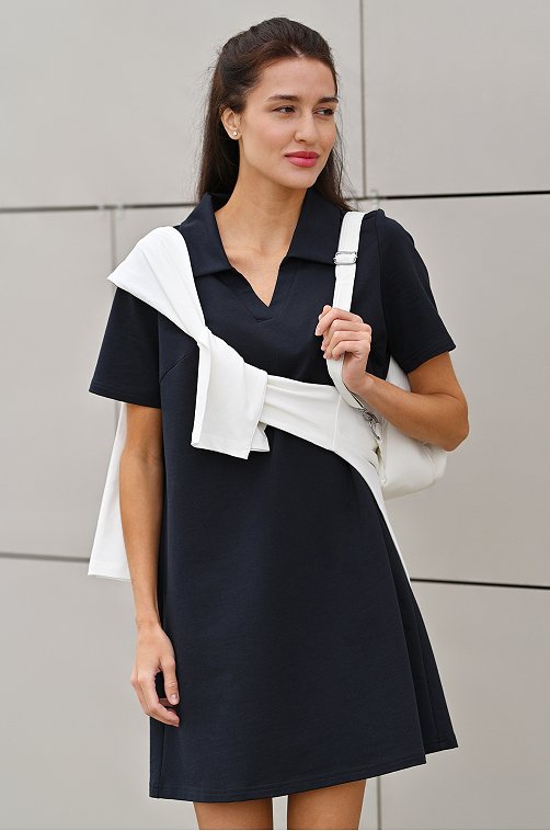 Женское базовое платье - поло Happyfox