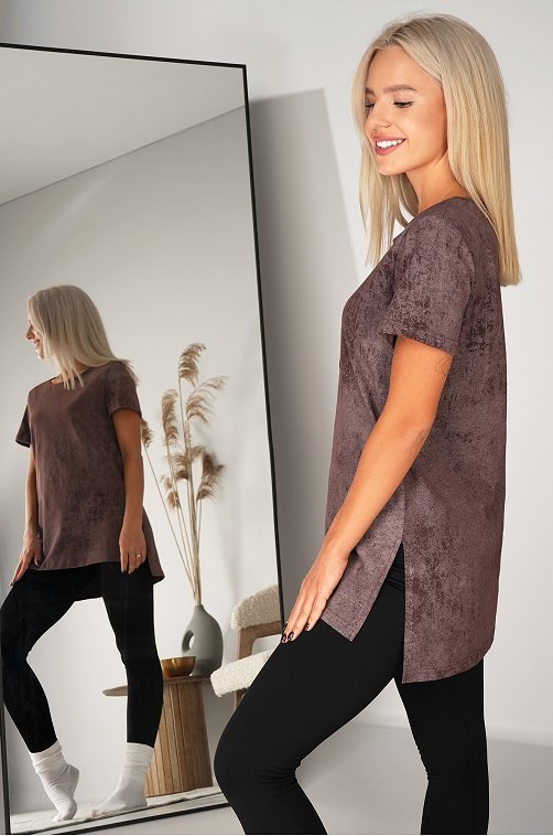 Женская удлиненная футболка с разрезами Happyfox