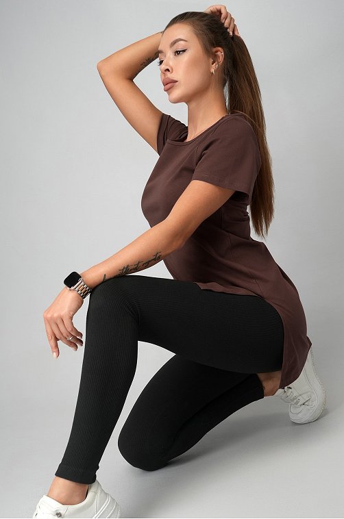 Женская удлиненная футболка с разрезами Happyfox