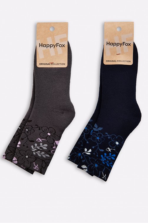 Женские махровые носки 2 пары Happy Fox