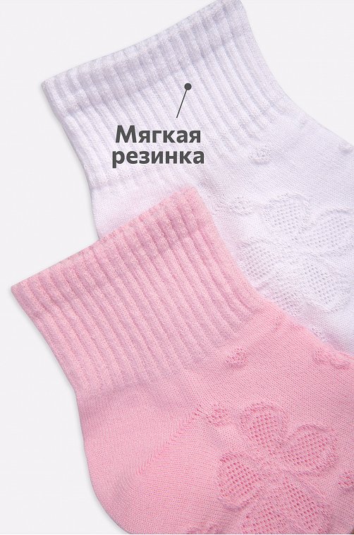 Носки для девочки с ажурным рисунком 2 пары Happy Fox