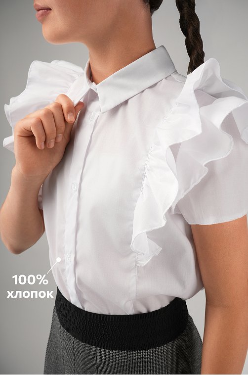 Нарядная блузка для девочки с коротким рукавом Happyfox