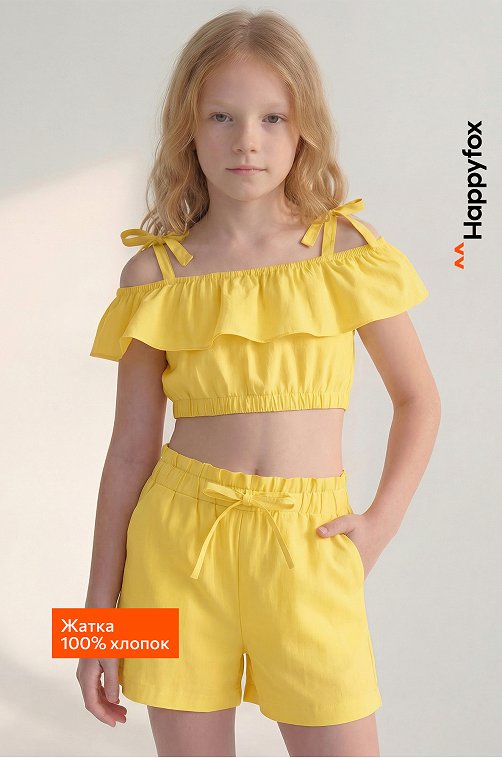 Летний костюм с шортами для девочки Happyfox