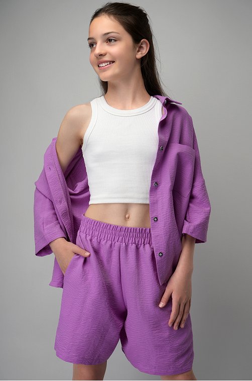 Летний костюм для девочки с шортами Happyfox