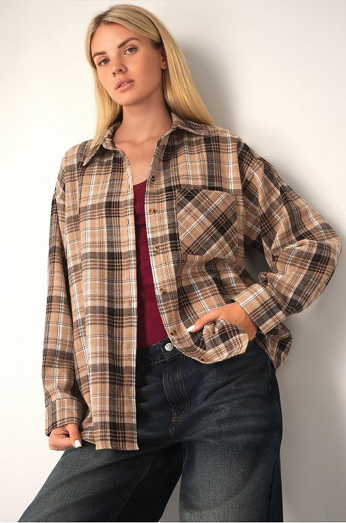 Рубашка женская в клетку Happyfox