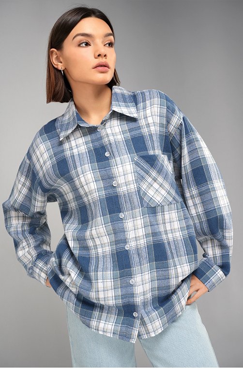 Рубашка женская в клетку Happyfox