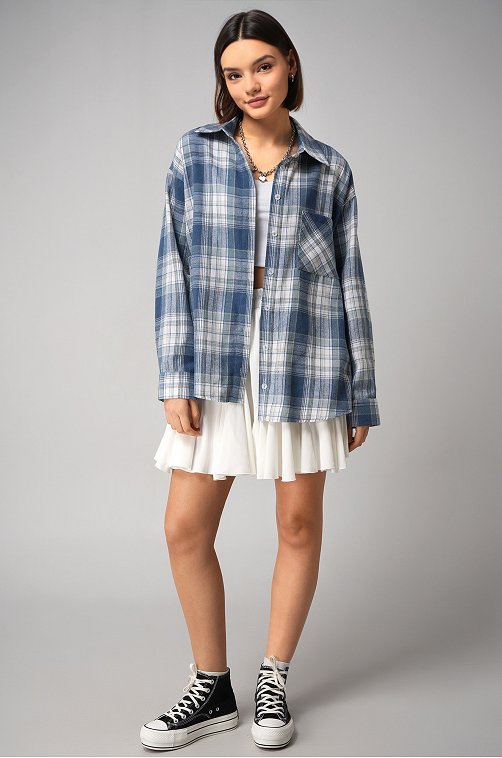 Рубашка женская в клетку Happyfox
