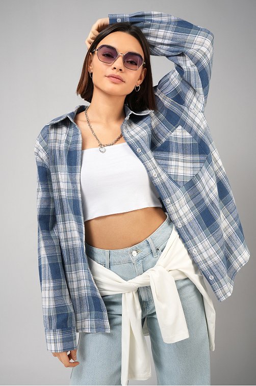 Рубашка женская в клетку Happyfox