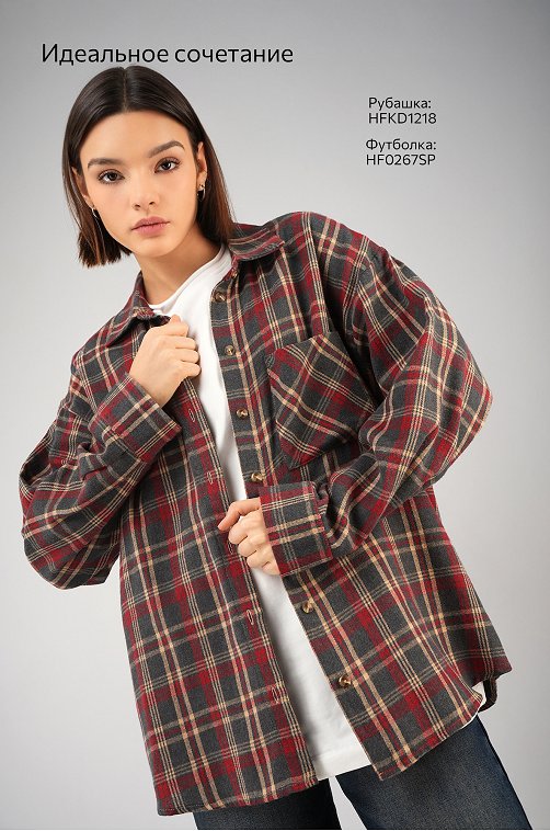 Рубашка женская в клетку Happyfox