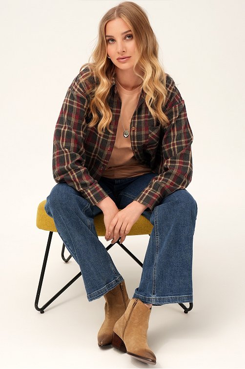 Рубашка женская в клетку Happyfox