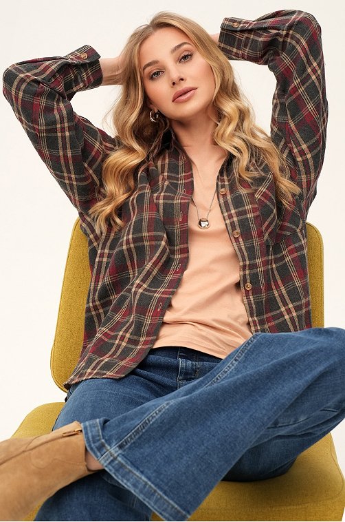 Рубашка женская в клетку Happyfox