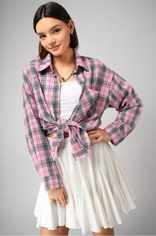 Рубашка женская в клетку Happyfox