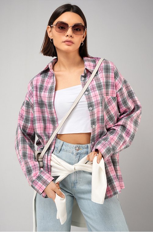 Рубашка женская в клетку Happyfox