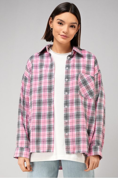 Рубашка женская в клетку Happyfox