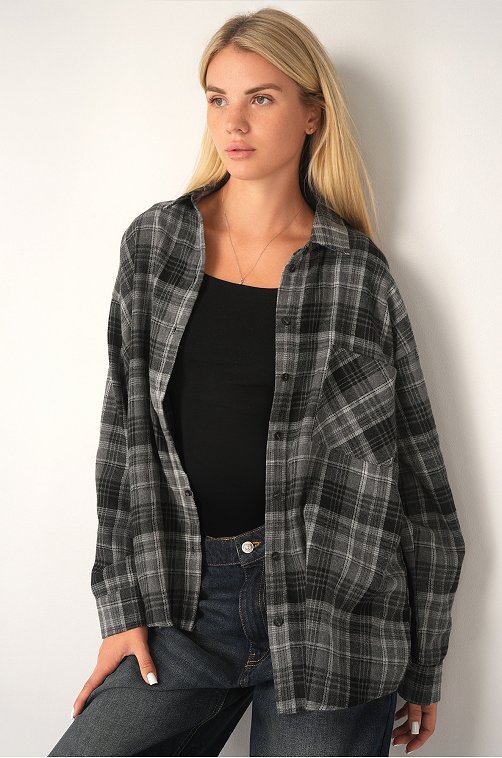 Рубашка женская в клетку Happyfox