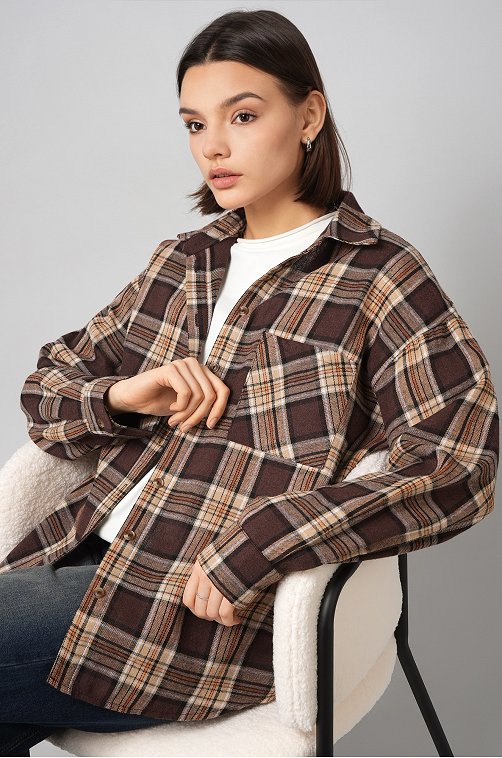 Рубашка женская в клетку Happyfox