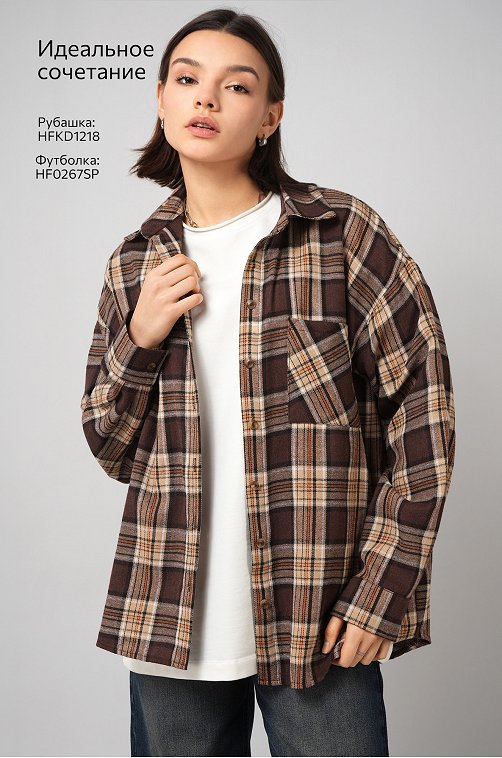 Рубашка женская в клетку Happyfox
