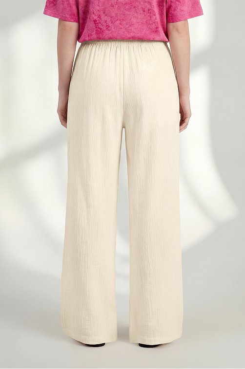 Женские брюки из ткани-жатка Happyfox