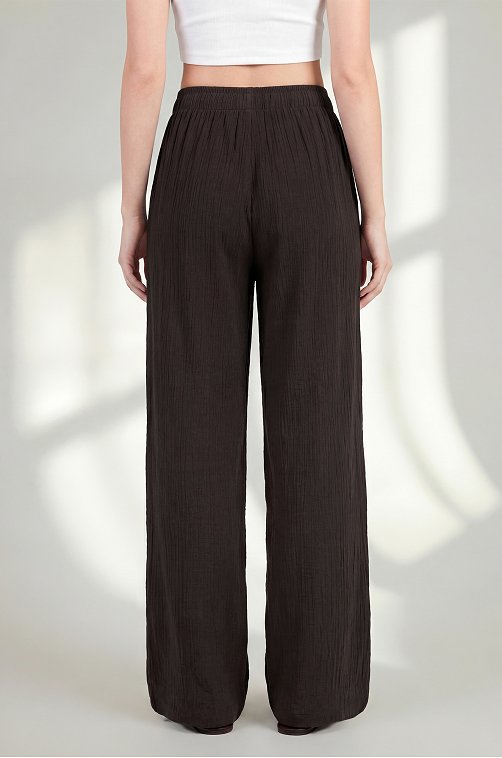 Женские брюки из ткани-жатка Happyfox